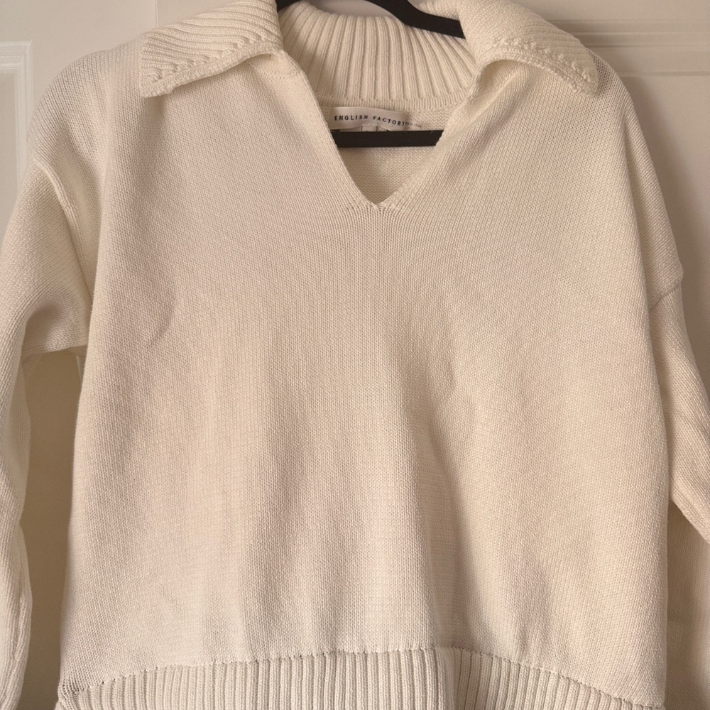 NWT English Factory Long-Sleeve Polo Twofer Midi Dress Sz L - Picture 5 of 9